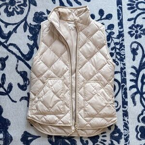 J Crew Cream Quilted Vest XS